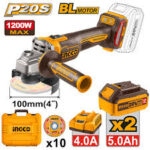 INGCO CAGLI2210032 Cordless Angle Grinder 20V Professional Power Tool