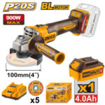 INGCO CAGLI261021 Cordless Angle Grinder 20V Professional Power Tool