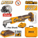 INGCO CAIRLI208 Cordless Angle Impact Driver 20V Professional Power Tool