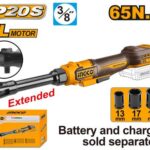 INGCO CDRLI206529 Cordless Drive Ratchet 20V 170mm Extended Neck Professional Power Tool