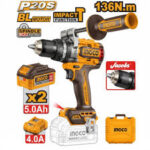 INGCO CIDLI201368 Brushless Cordless Impact Drill 20V Professional Power Tool