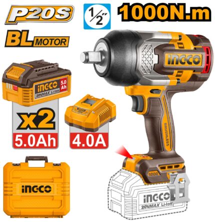 INGCO CIWLI20100 Cordless Impact Wrench 20V High Torque Power Tool