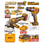INGCO CKLI2025610 2 Pcs Cordless Combo Kit 20V Professional Power Tool Set