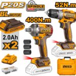 INGCO CKLI20271 Cordless 2 Pcs Combo Kit 20V Professional Power Tool Set