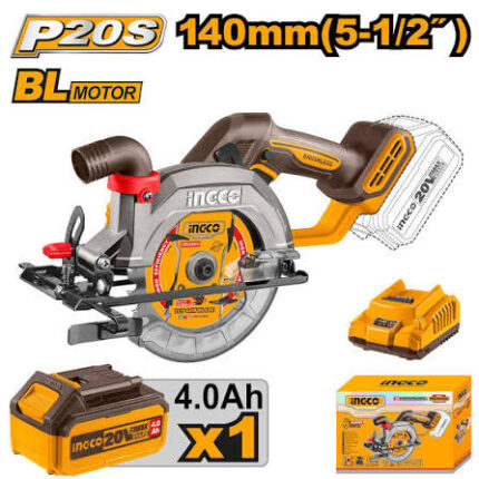 INGCO CSLI14021 Cordless Circular Saw 20V Professional Power Tool