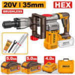 INGCO Cordless Demolition Breaker CDBLI203582 20V Heavy Duty Breaker Hammer Tool