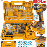 INGCO HKTHP41723 172 Pcs Cordless Impact Wrench Set 20V 550Nm Tool Kit