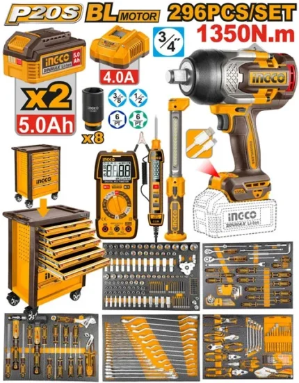 INGCO HTCS282962 296 Pcs Tool Chest Set Professional Hand Tool Kit
