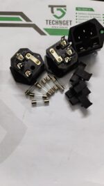 IEC AC Power Inlet Socket with Fuse Holder & Glass Fuse