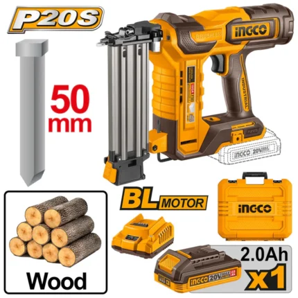 INGCO CBNLI5008 TOP600 20V Cordless Brad Nailer