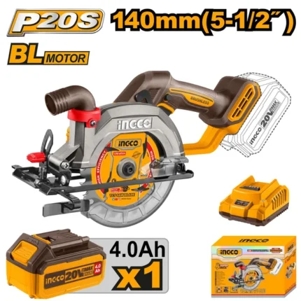 INGCO CSLI14023 TOP600 20V Cordless Circular Saw 140mm