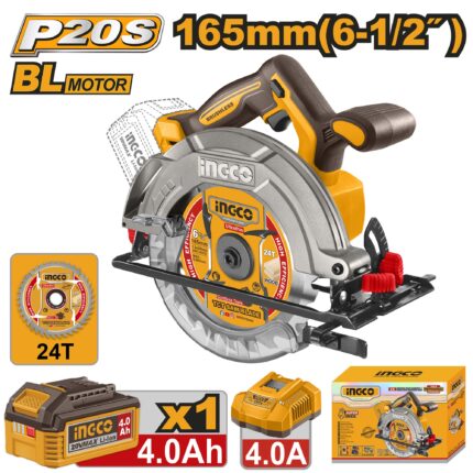 INGCO CSLI16523 TOP600 20V Cordless Circular Saw 165mm